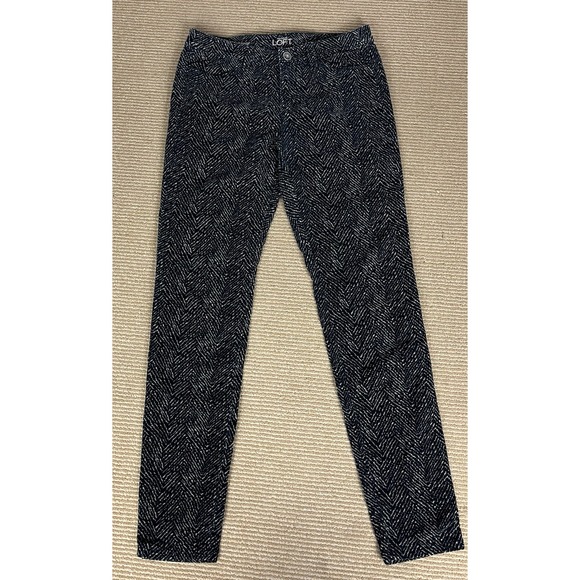 LOFT Pants - Ann Taylor Loft Supper Skinny Corduroy Pants Women's 26/2 Geometric Black/Tan